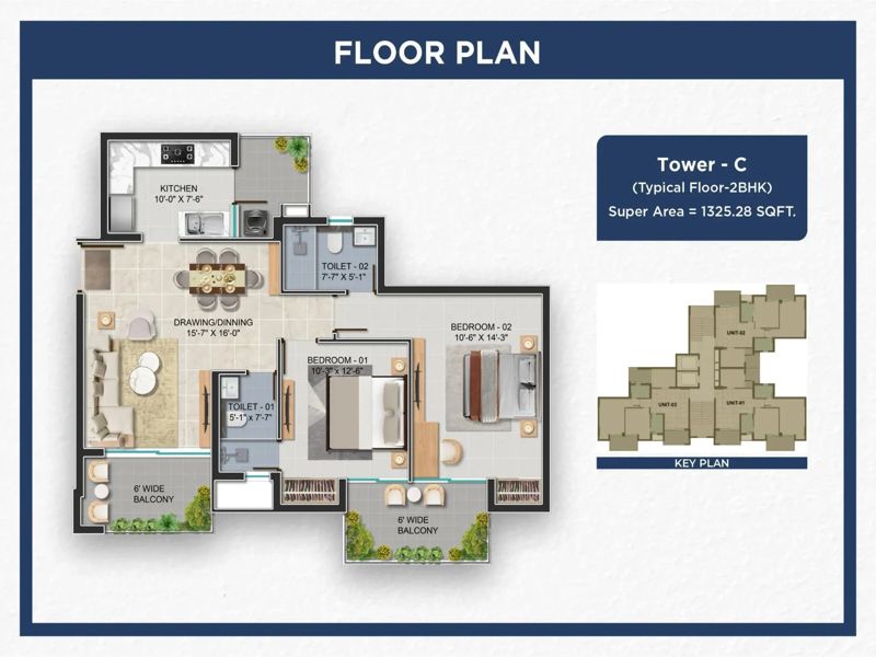 Khetan Swiss Gardens — 2 BHK Floor Plan thumbnail