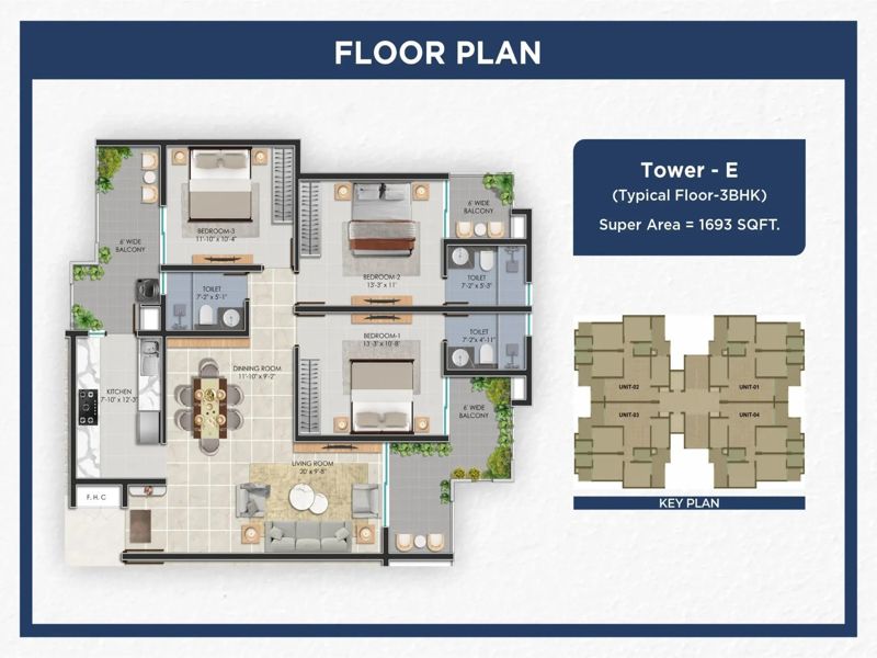 Khetan Swiss Gardens — 3 BHK Floor Plan thumbnail