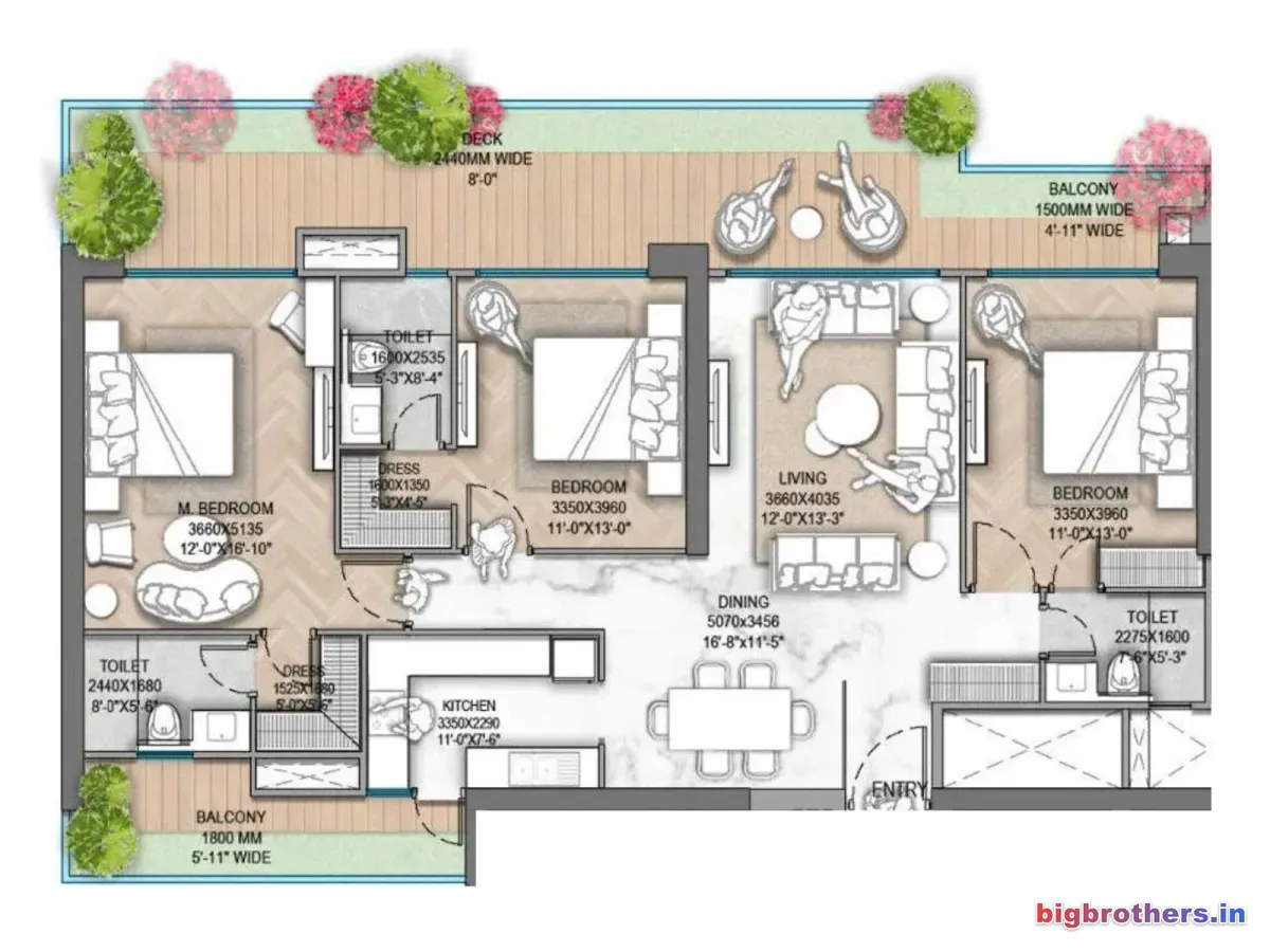 M3M JACOB & CO — 3 BHK Floor Plan thumbnail
