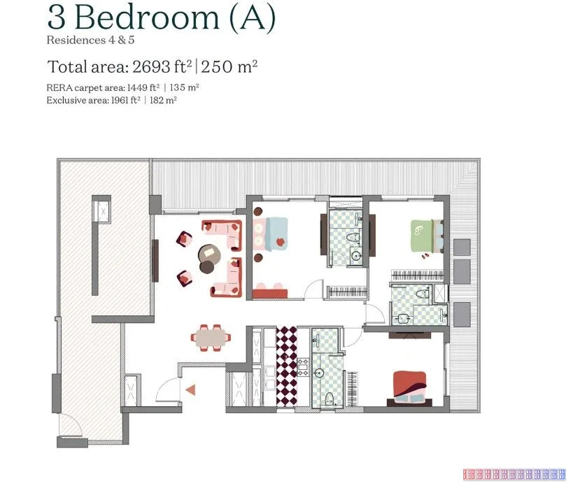 Max Estate 361 — 3 BHK Floor Plan thumbnail