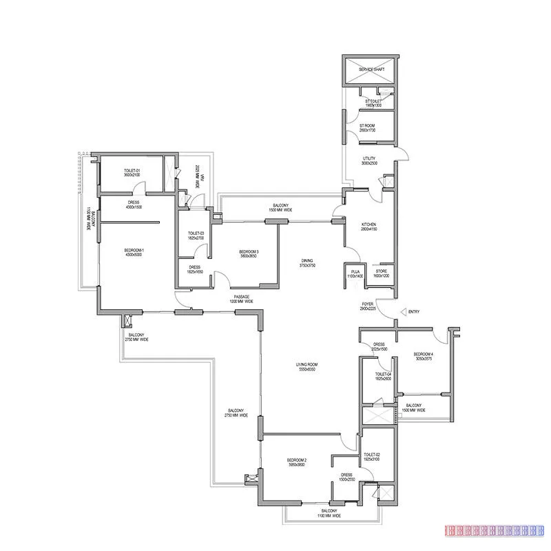 Estate 128 — 4 BHK Floor Plan thumbnail