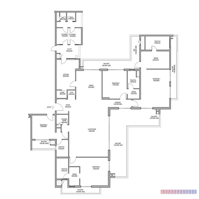 Estate 128 — 5 BHK Floor Plan thumbnail