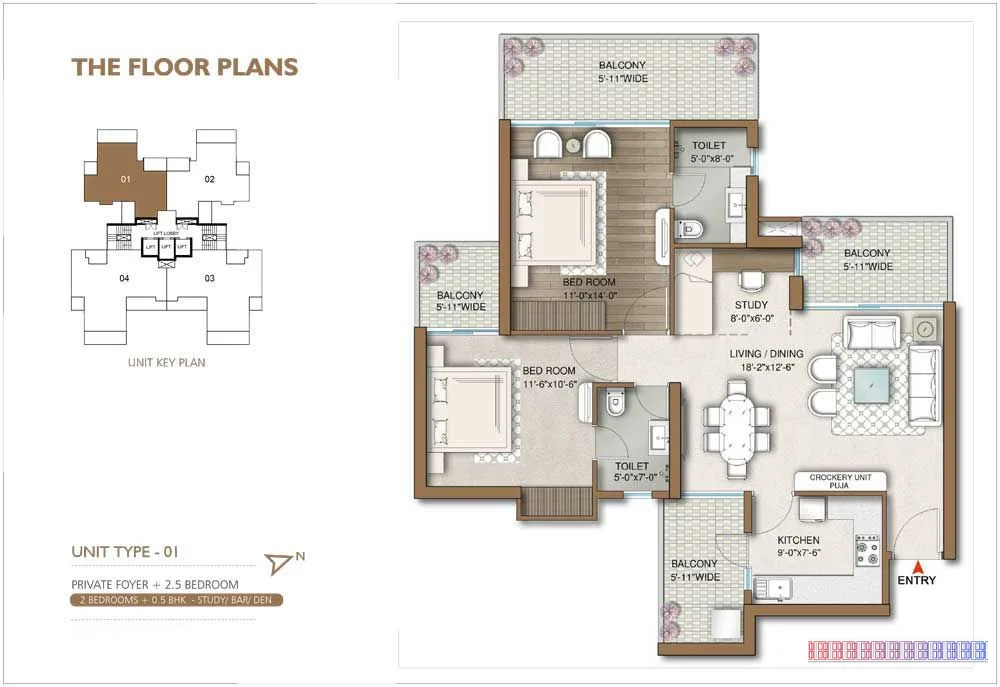 M3M Capital — 2 BHK Floor Plan thumbnail