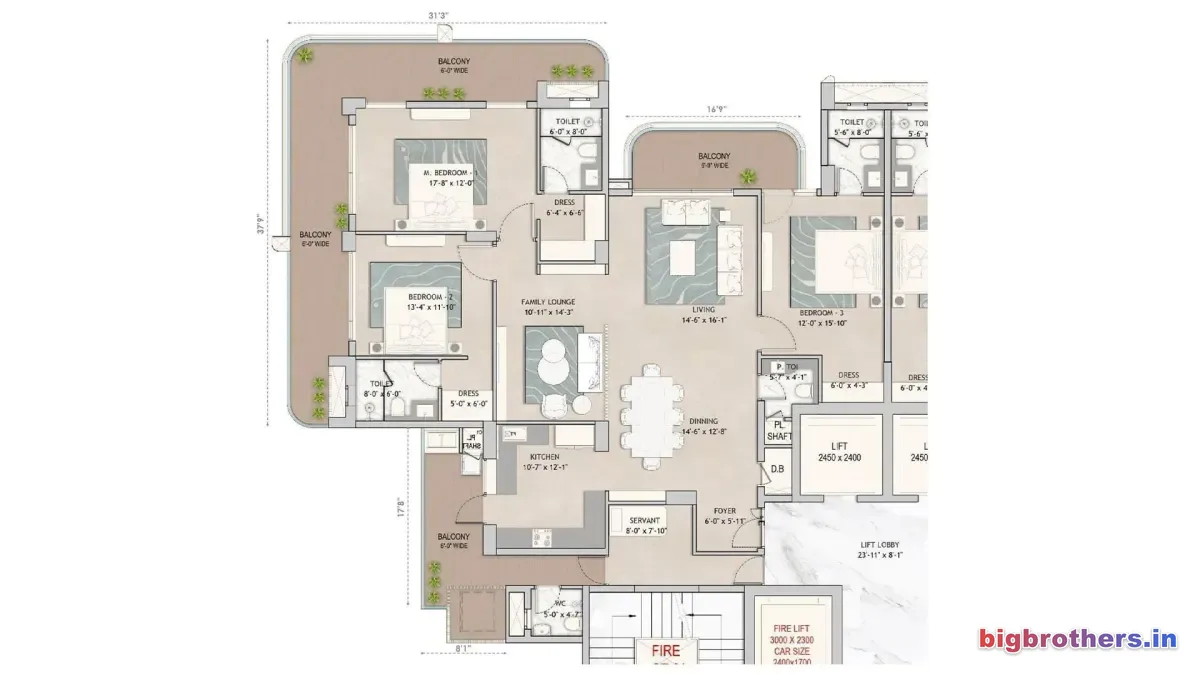 Noble Magnollia — 3 BHK Floor Plan thumbnail