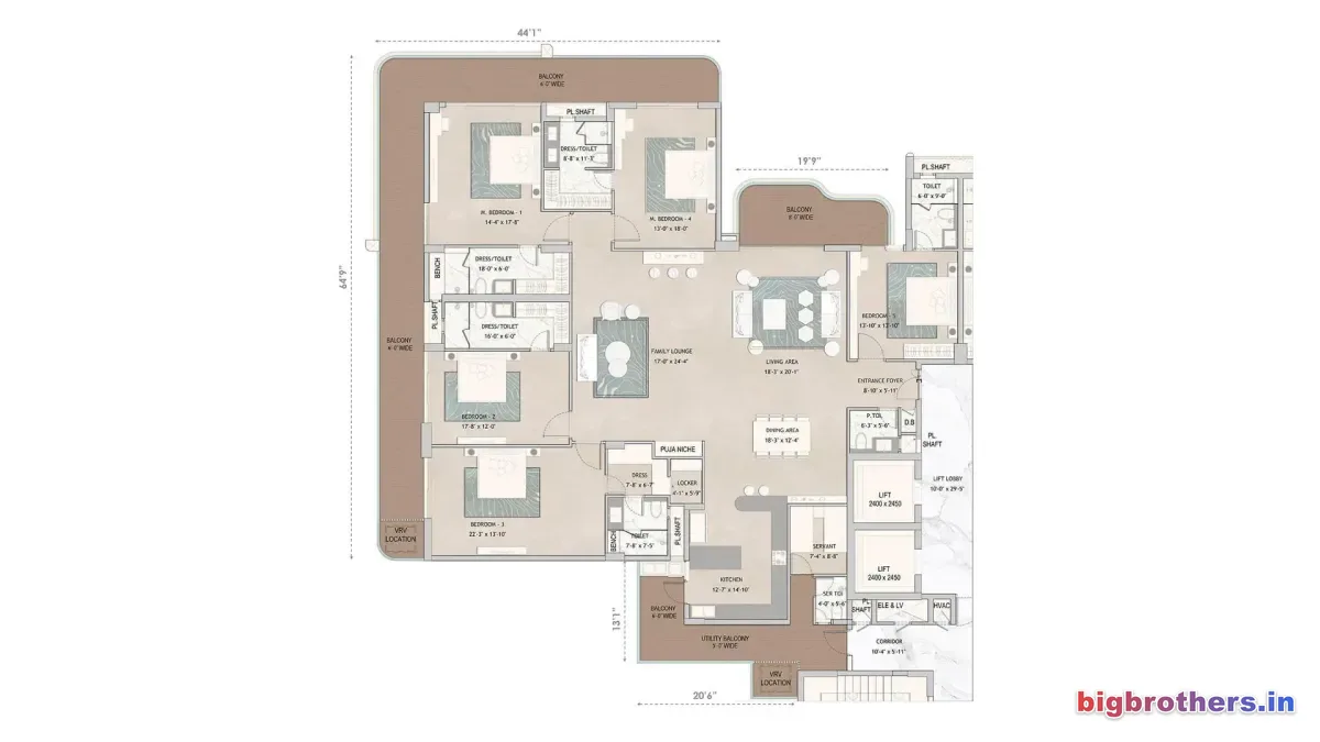 Noble Magnollia — 5 BHK Floor Plan thumbnail