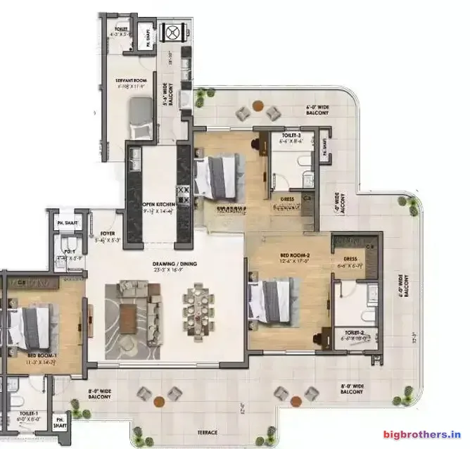 Vamana Riseonic — 3 BHK Floor Plan thumbnail