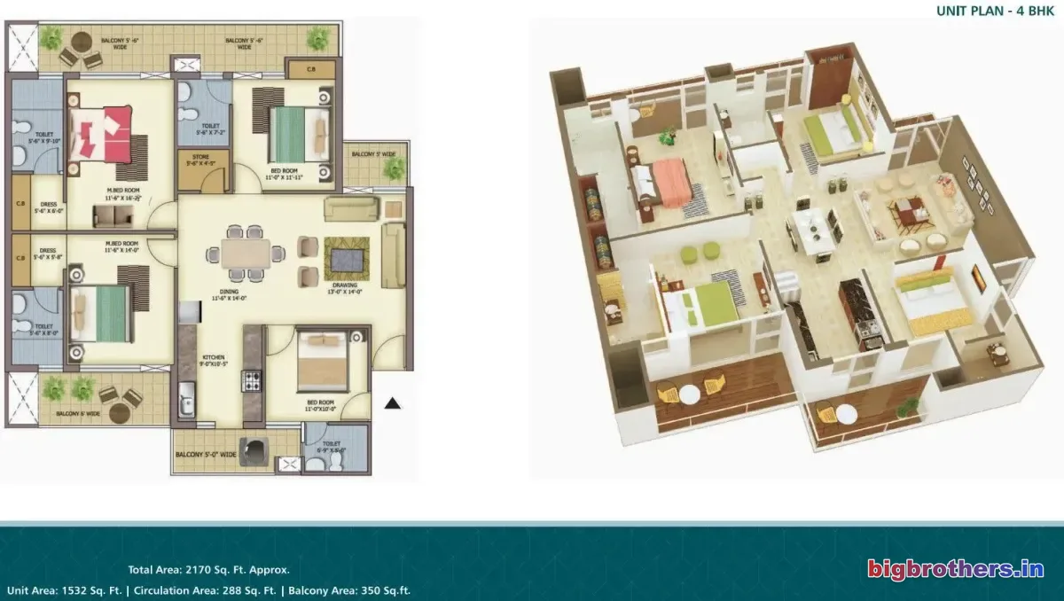 Skyline Park — 4 BHK Floor Plan thumbnail