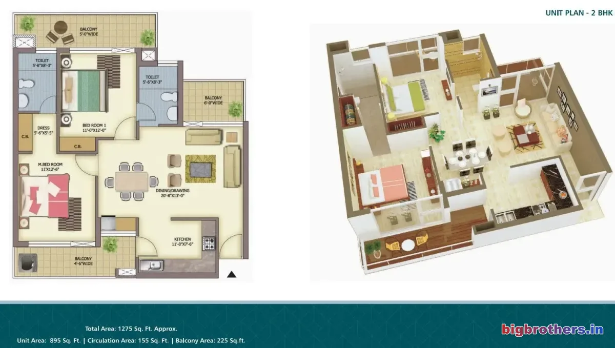 Skyline Park — 2 BHK Floor Plan thumbnail