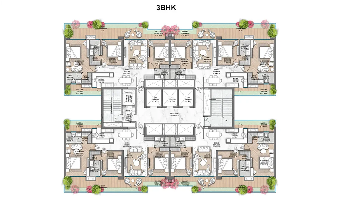 M3M JACOB & CO — 3 BHK Floor Plan thumbnail