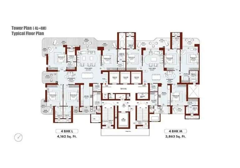 M3M JACOB & CO — 4 BHK Floor Plan thumbnail