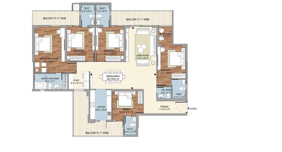 Tulip Melrose — 5 BHK Floor Plan thumbnail