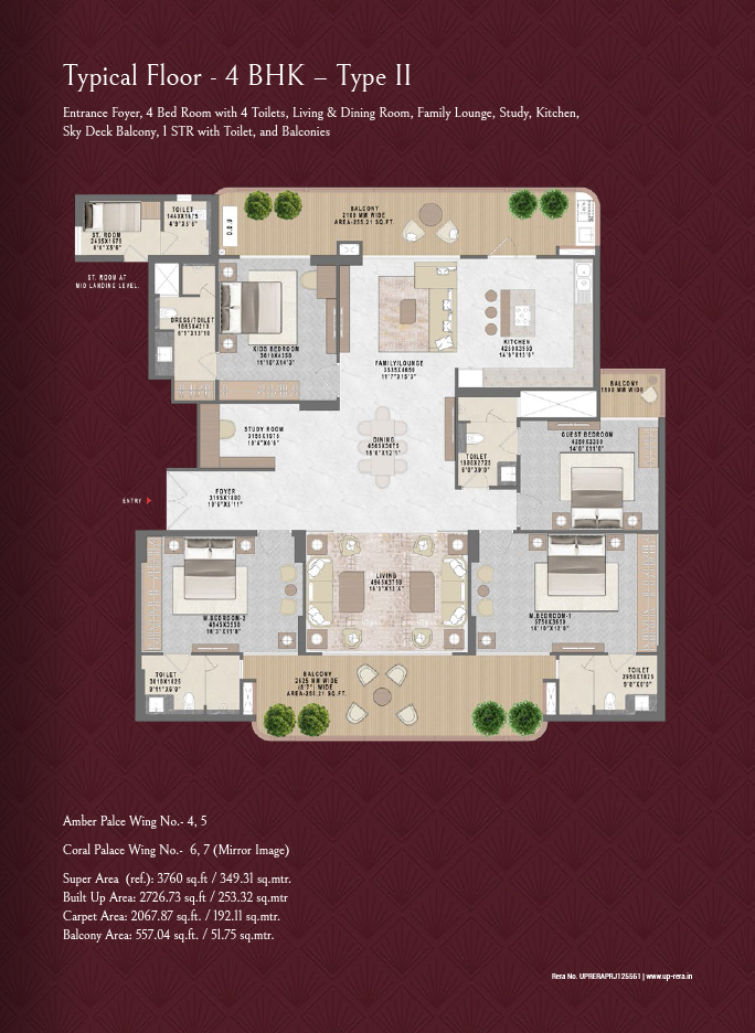 ACE Mahagun Medalleo — 4 BHK Floor Plan thumbnail
