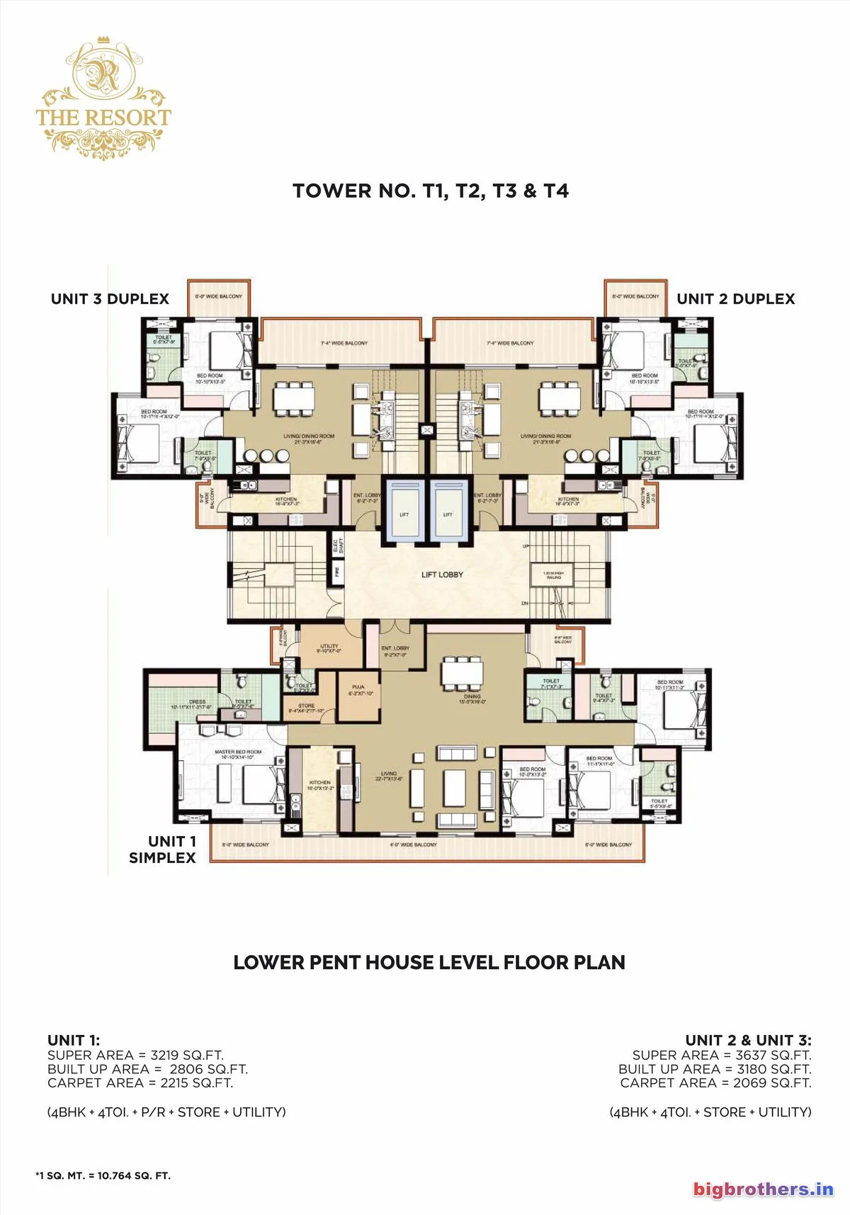 Omaxe The Resort Chandigarh — 4 BHK Floor Plan