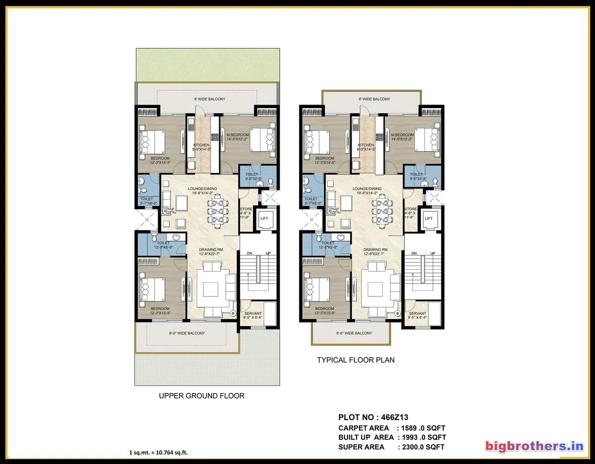 Celestia Royal Premier — 3 BHK Floor Plan